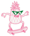 Ananas_Ananas Sticker Rose 6